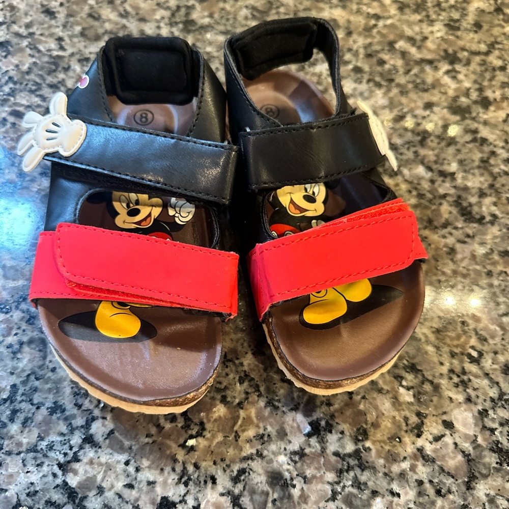 Disney Black and Red Sandals with Velcro Straps